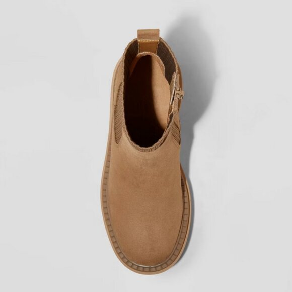 Women's Kyrie Chunky Heel Ankle Sock Boots Tan - Universal Thread Tan 7.5 - Picture 3 of 11